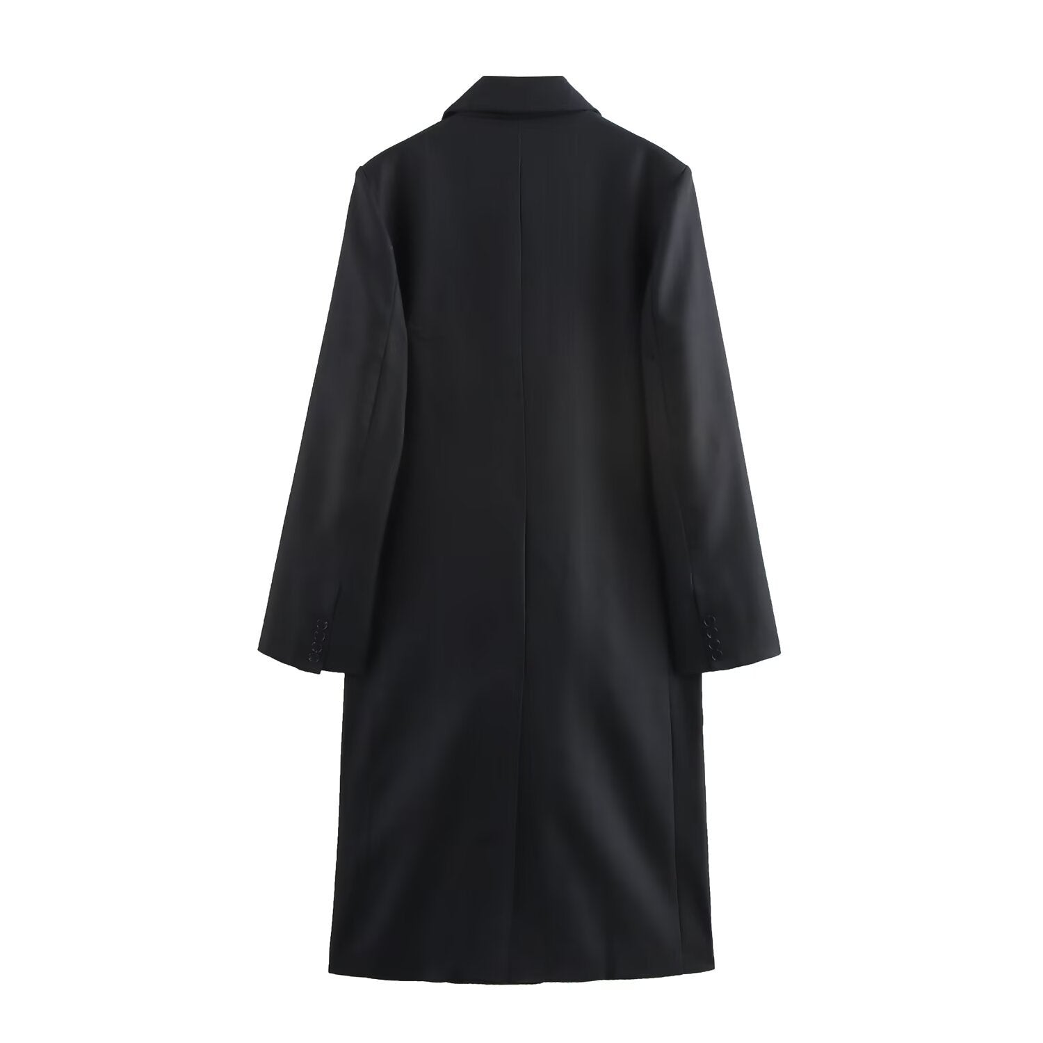 Striped straight tube coat with temperament long suit jacket