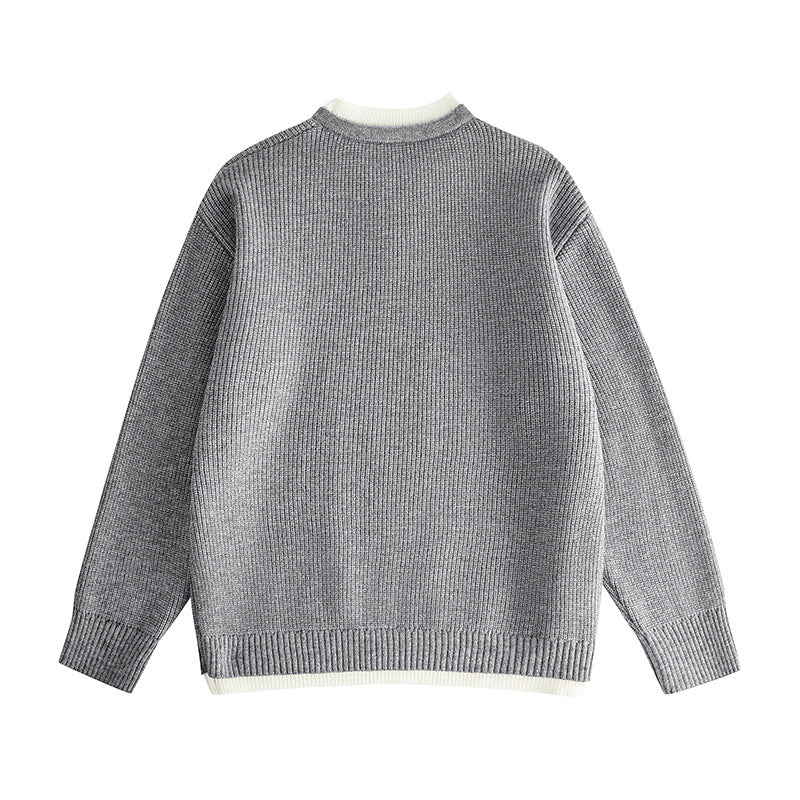 Neckline  Sleeve Length  Type of Clothing  Casual V-neck Mock Two-Piece Knit Sweater for Men